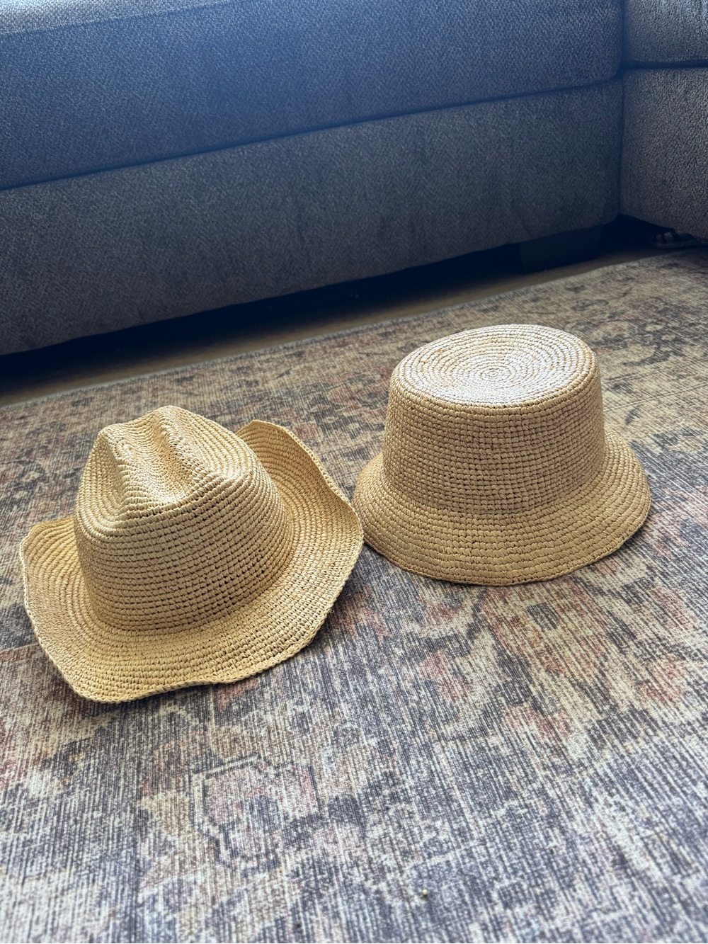 Augustine hat co women’s raffia Sun Hats (milly & isla)- Natural (set of 2)